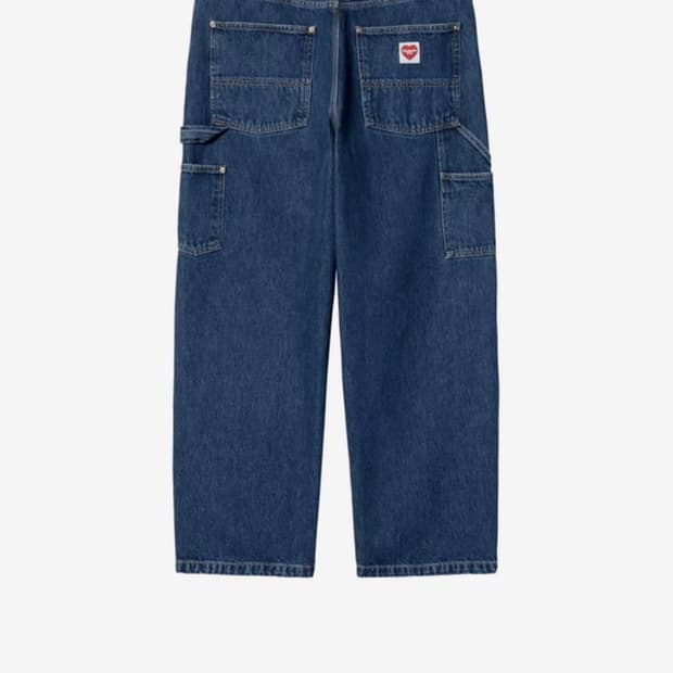 칼하트 WIP 내쉬 루즈 핏 더블 니 팬츠 블루 스톤 워시드 S사이즈