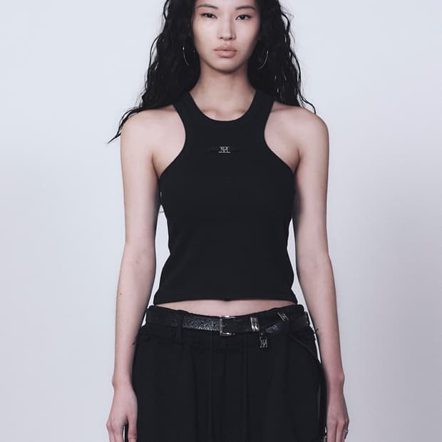 트리밍버드 메탈 로고 슬리브리스 블랙