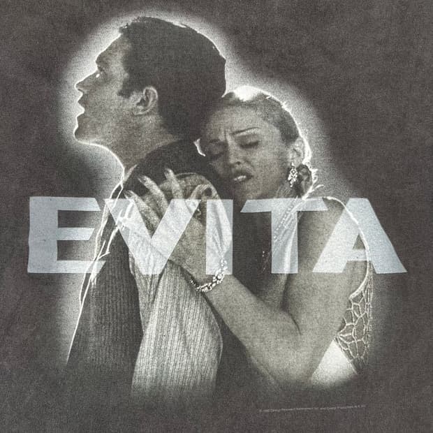 빈티지 Evita 마돈나 무비 반팔티
