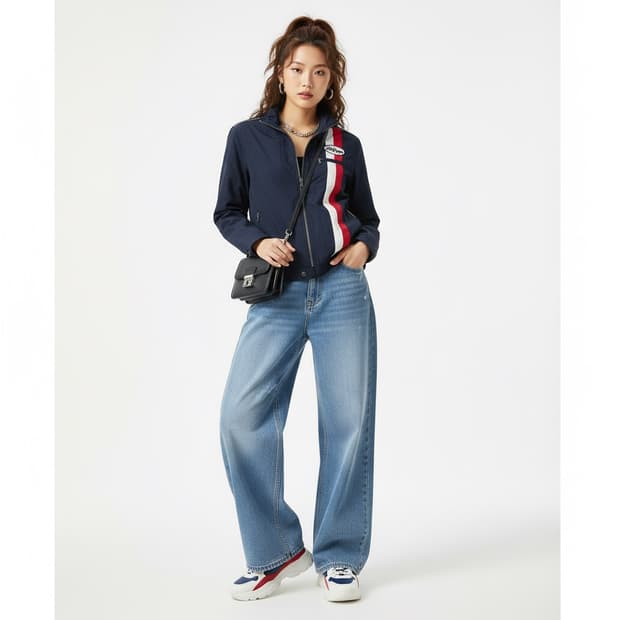 Tommy Hilfiger 타미힐피거 레이싱 자켓 네이비 XL (90s)