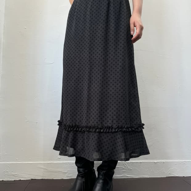 dot frill ling skirt