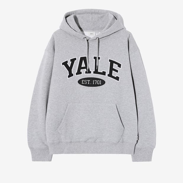 무신사 브랜드 예일 투톤 아치 후드티 맨투맨 그레이 M