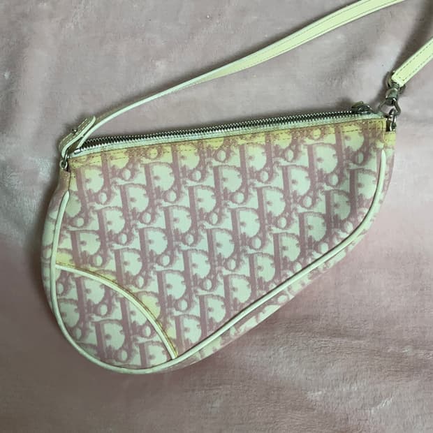 디올 오블리크 핑크 새들백