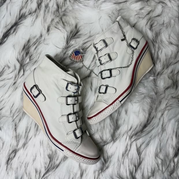 Ash 아쉬 웨지힐 스니커즈 가죽 화이트