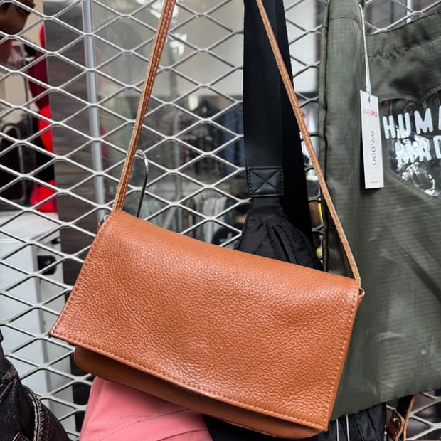Japanese vintage Bag 모리걸 가죽 포켓 크로스백