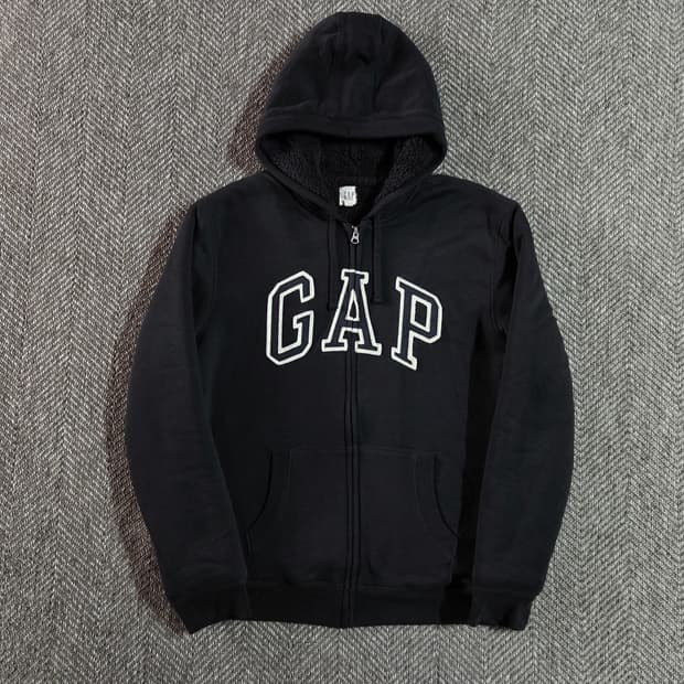 갭 GAP 보아털 블랙 후드집업
