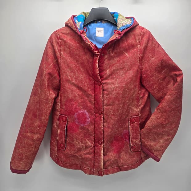 givy 레드 빈티지 후드 패딩 자켓