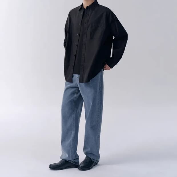 (26)무신사 레귤러 핏 데님 팬츠 라이트인디고