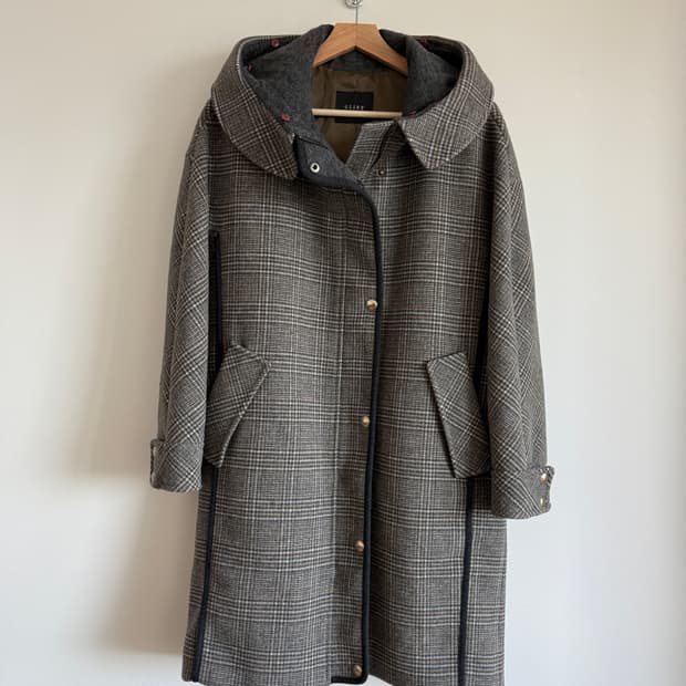 Pre owned 울 코트(퍼 탈부착 가능)