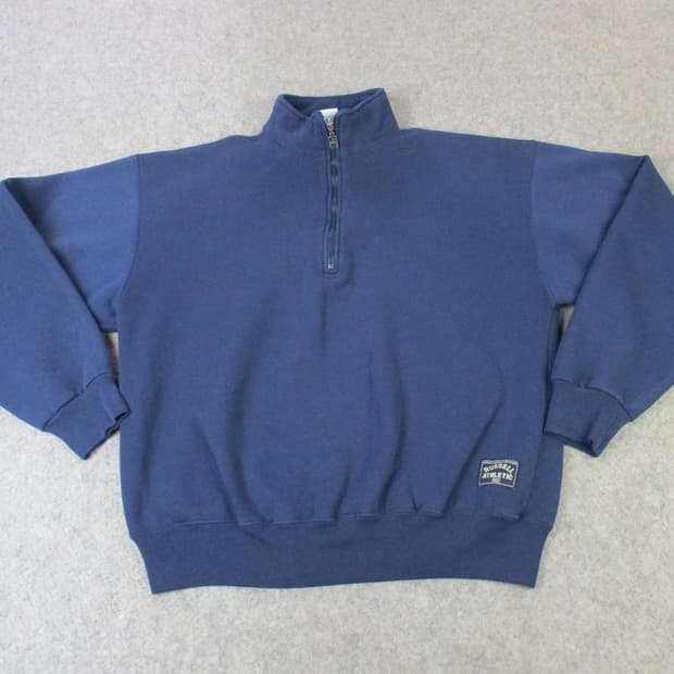 90s 러셀 애슬레틱 빈티지 쿼터 집업 스웻셔츠