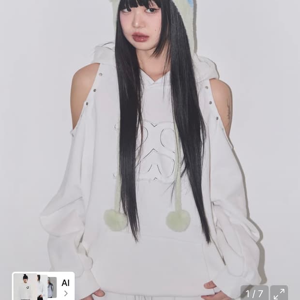 일리고 컷아웃 오버핏 후드티 s