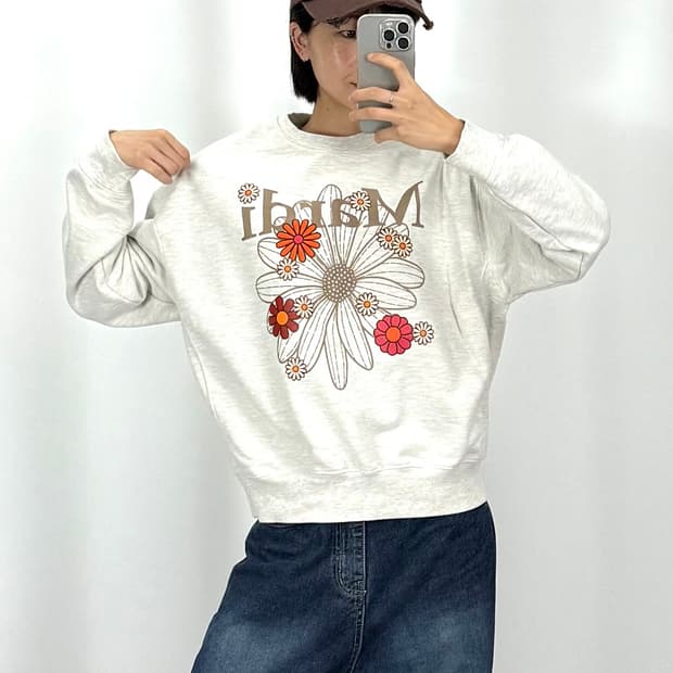 루키CK9746: 마르디 아이보리 여성 맨투맨   