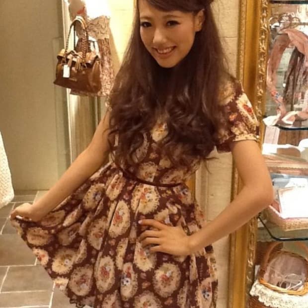 리즈리사 히메카지 히메갸루 라떼갸루 플로럴 초코 원피스 빈티지핀터레스트