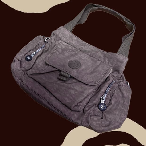 키플링 라이트 브라운 토트백