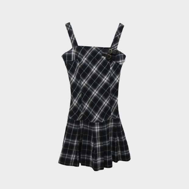 버버리 블루라벨 체크 울 혼방 원피스 60130