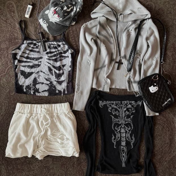 일본 빈티지 화이트 데미지 반바지