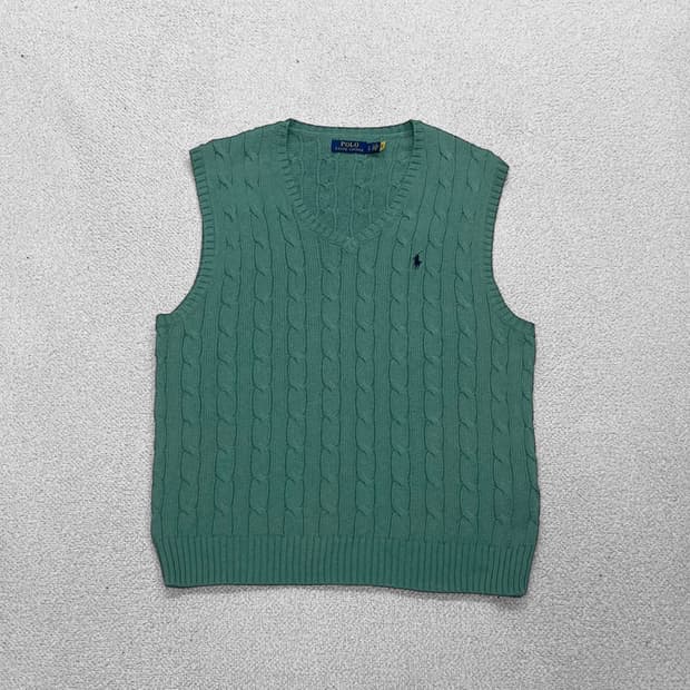 폴로 랄프로렌 포니 로고 케이블 니트 베스트