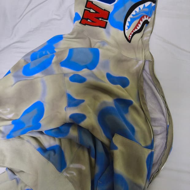 베이프 후드집업 릴렉스핏 블루프린트 라지 급처