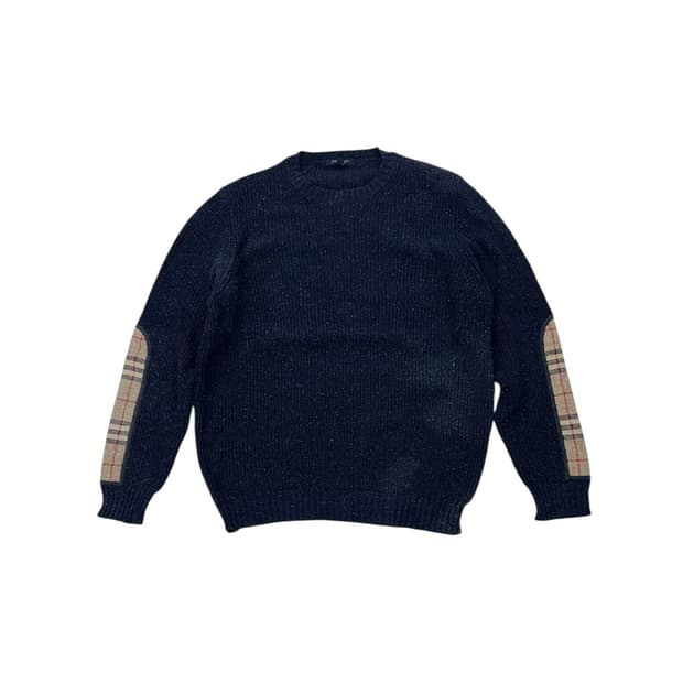 버버리 체크 패치 니트 스웨터