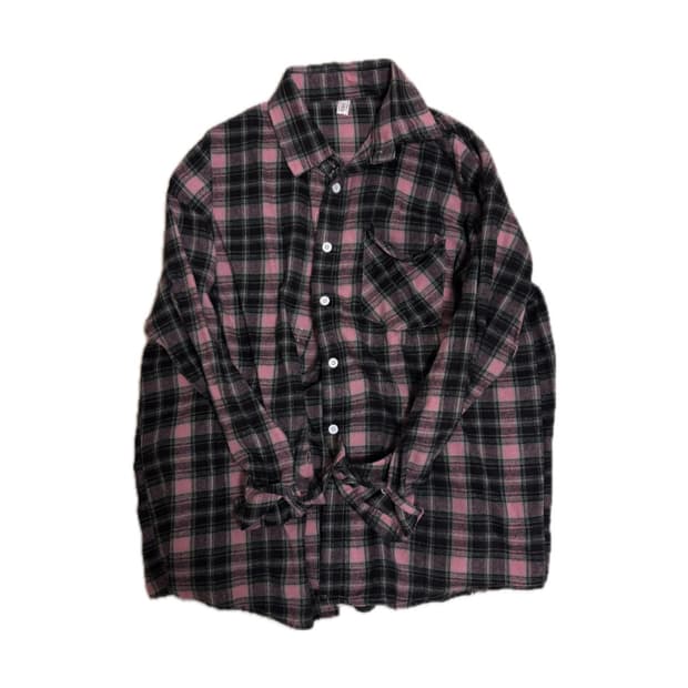 Y2K 갸루 모리걸 핑크 체크셔츠