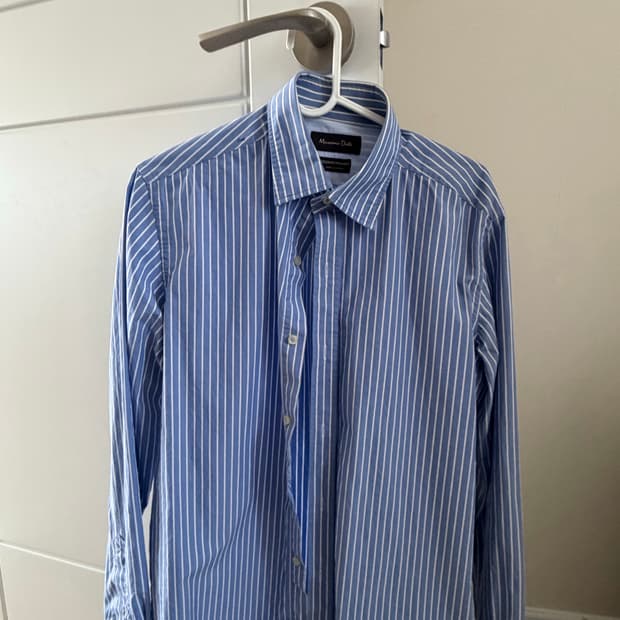 마시모두띠 (Massimo Dutti) 블루/화이트 스트라이프 셔츠