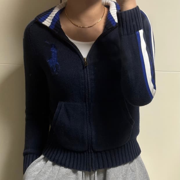폴로 랄프로렌 빅포니 네이비 니트집업