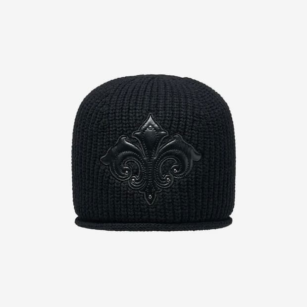 레씨토 레더 패치 비니 모자