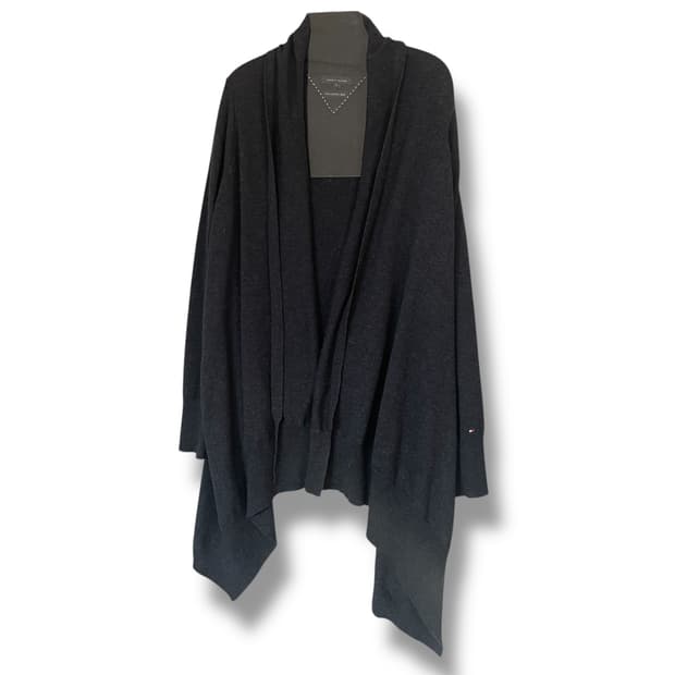 타미힐피거 네이비 울 캐시미어 혼방 판초 가디건 M