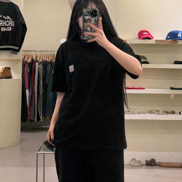 칼하트 K87 포켓 반팔 티셔츠 블랙 U1503
