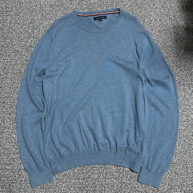 (XL) 타미힐피거 블루 니트 긴팔