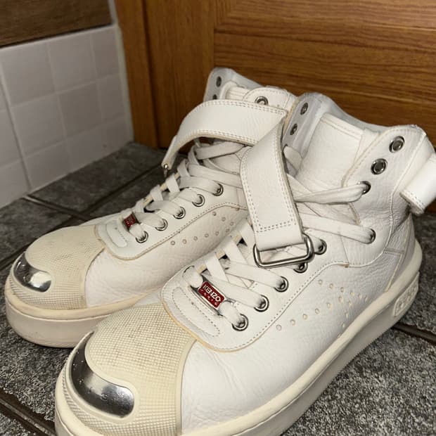 겐조 스틸토 화이트 레더 하이탑