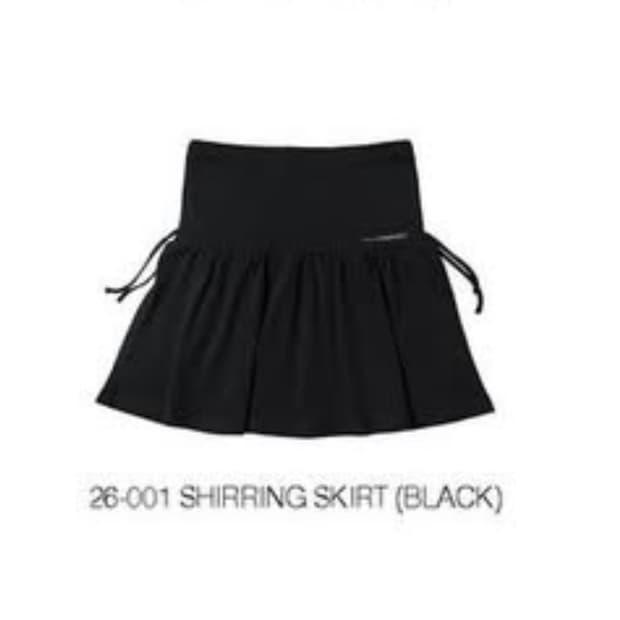 지초이 26-001 셔링 스커트 블랙