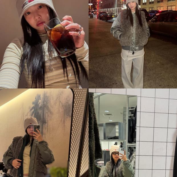 라이트그레이 예스아이씨 이어플랩 제니 비니 