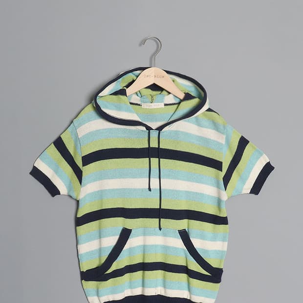 BONJOUR Border Knit Hoodie