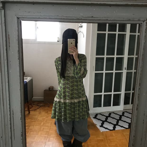 vintge pattern lace one-piece