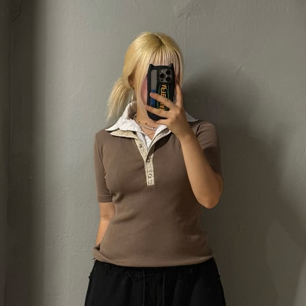 layered collar detail top 