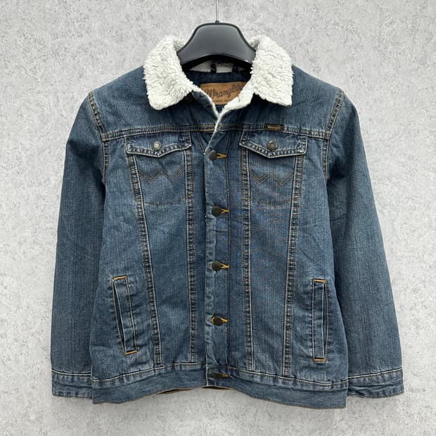 90 랭글러 여자 쉐르파 데님 청자켓