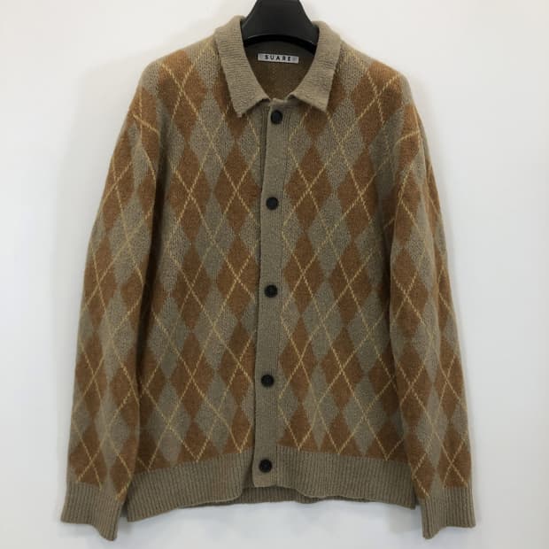 SUARE 수아레 클로젯 아가일 알파카 니트가디건 M