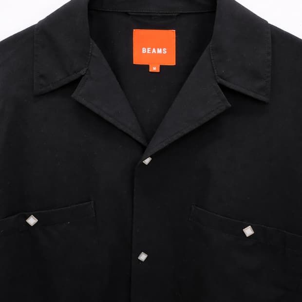 빔즈 BEAMS 오버핏 셔츠자켓 블랙 M 셔츠형자켓