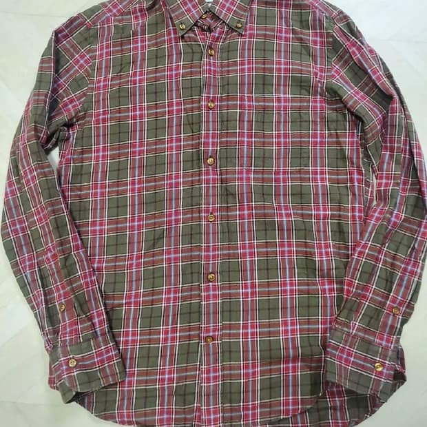 정품 빔스하트 X 테시투라 몬티 콜라보 체크 셔츠