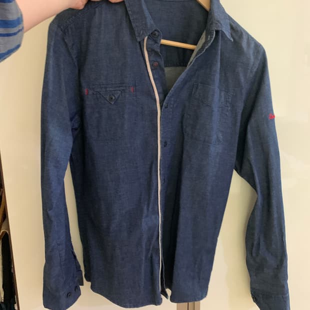 에비수 데님 셔츠