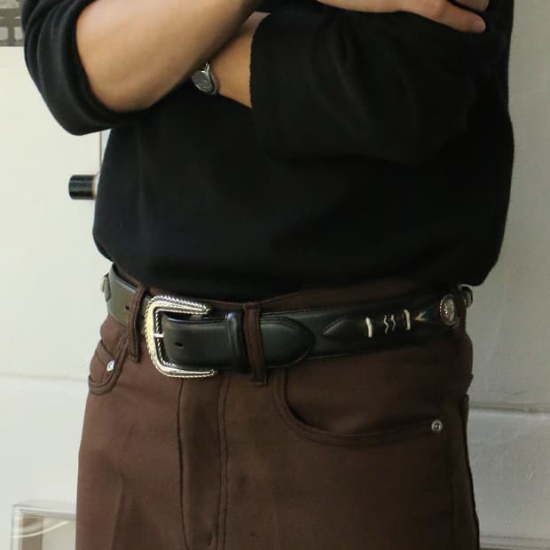 저스틴 웨스턴 레더 스터드 벨트