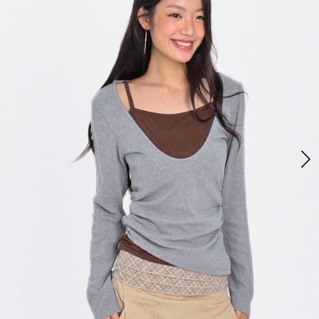 오운서 올드메모리 레이어드 롱슬리브 차콜