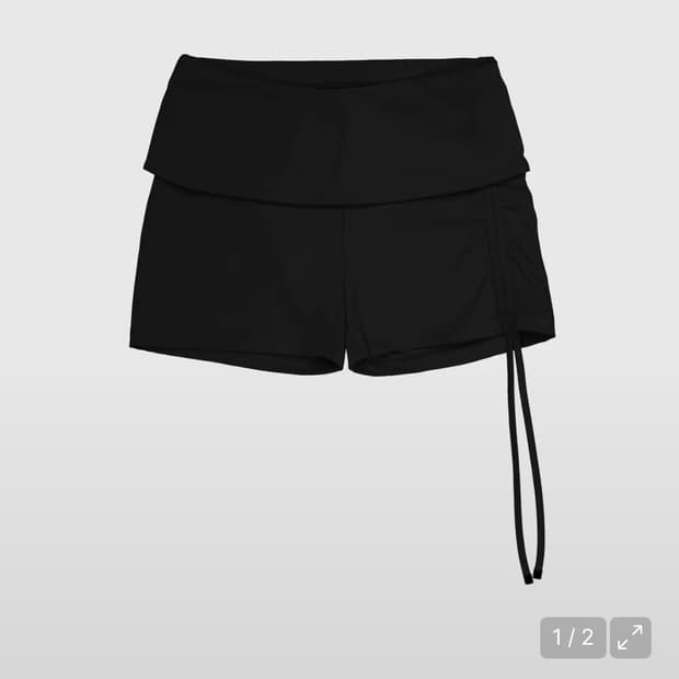 유우프 폴더블 셔링 마이크로 쇼츠 블랙