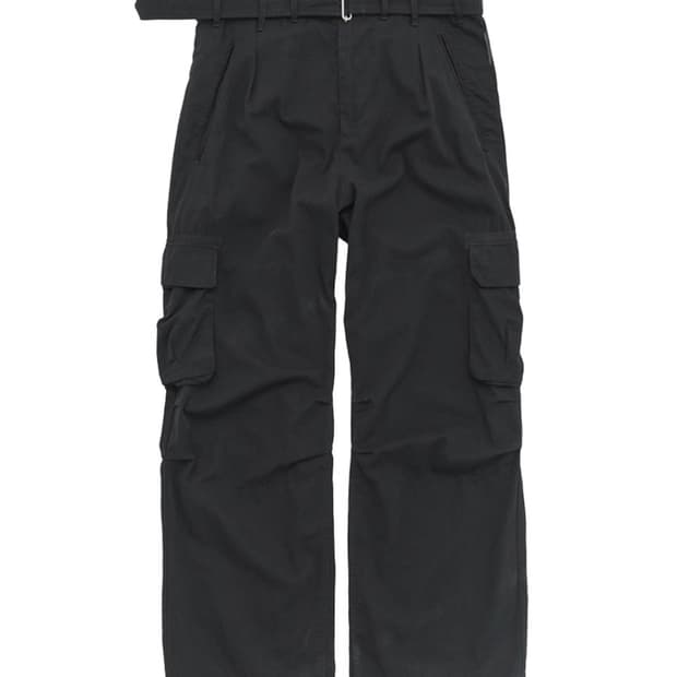 폴리테루 벨티드 카고팬츠 블랙 (2)
