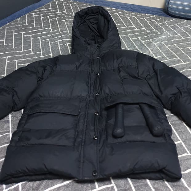 SFIT 덕화이버 다운 후드 패딩 블랙 (S)