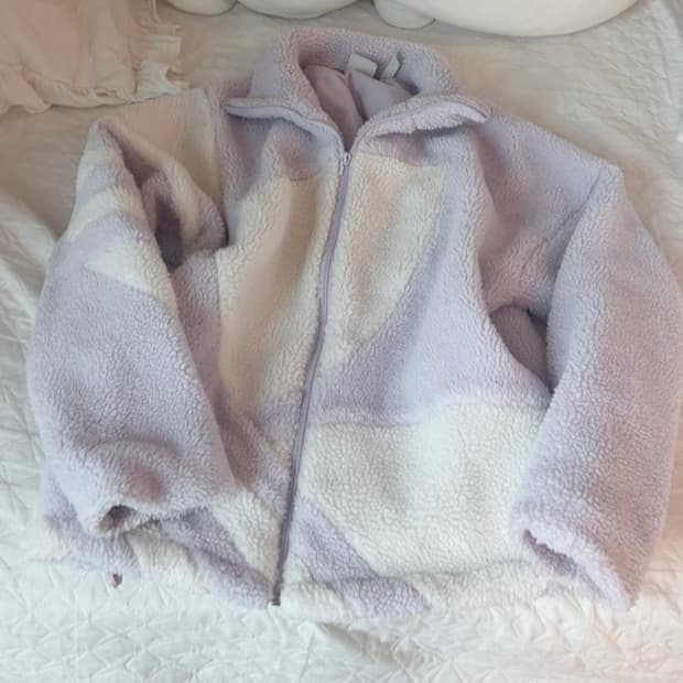 아디다스 쉐르파 후리스 플리스 뽀글이 연보라 화이트 양털