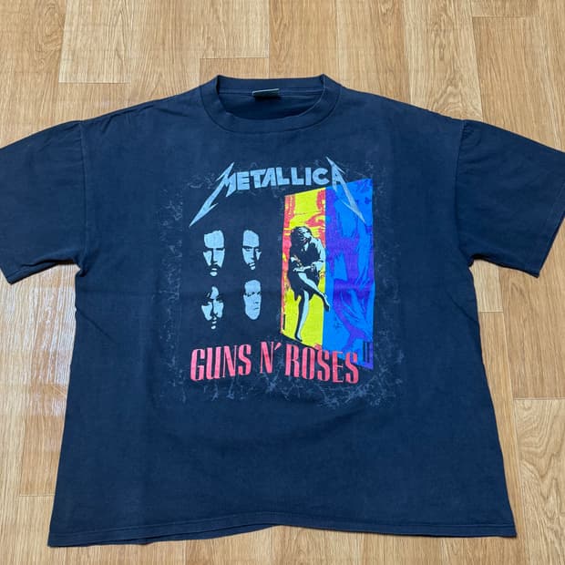 90s 1992 메탈리카x건즈앤로지스 투어 밴드티