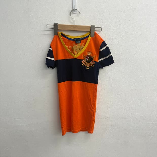 폴로랄프로렌 00S 오렌지 배색 RRL 클럽 넘버3 S