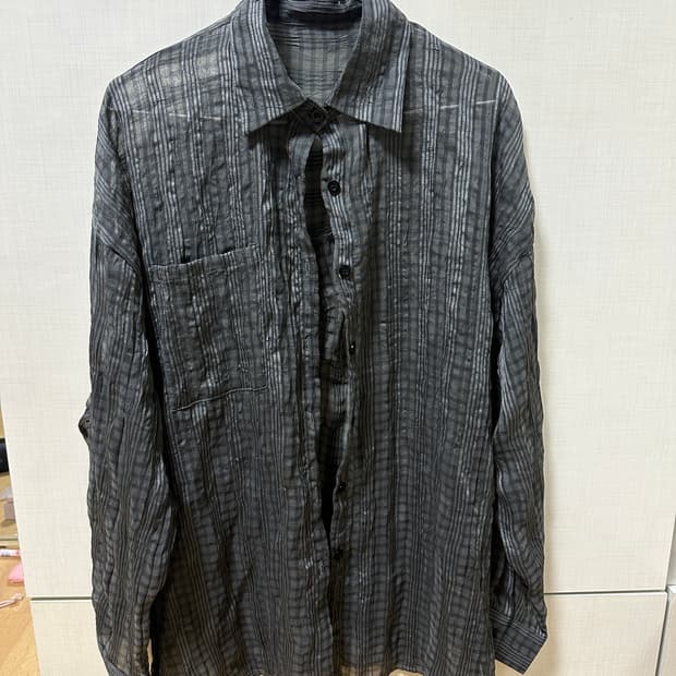 샵페어리 시스루 체크 셔츠